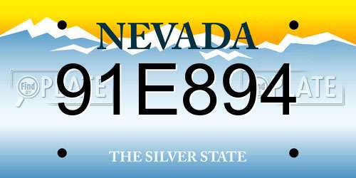 91E894 Nevada License Plate