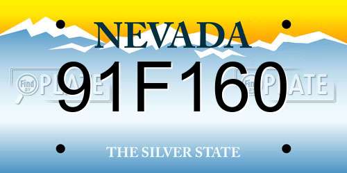91F160 Nevada License Plate