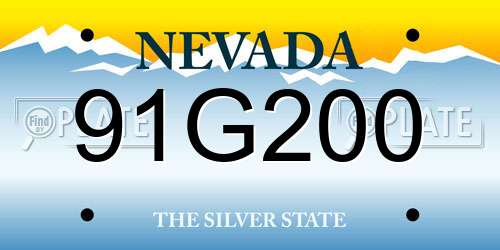 91G200 Nevada License Plate