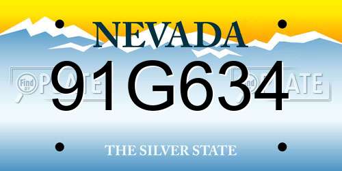 91G634 Nevada License Plate