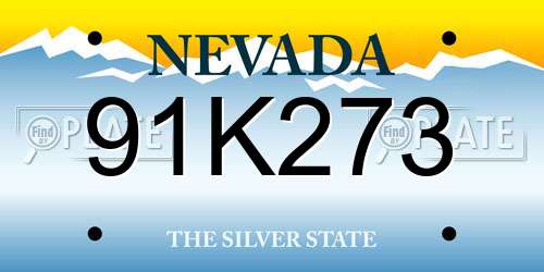91K273 Nevada License Plate