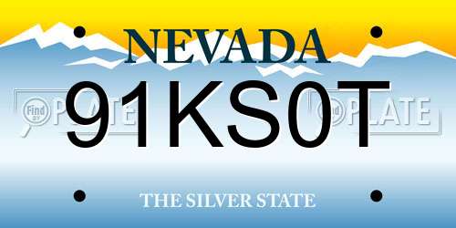 91KS0T Nevada License Plate