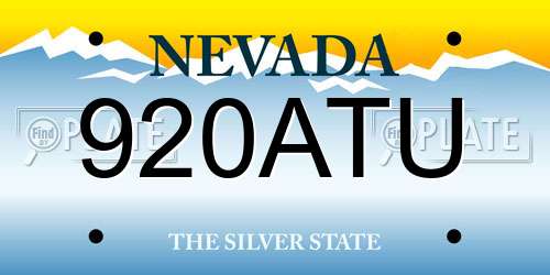 920ATU Nevada License Plate