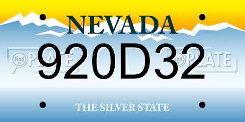 920D32 Nevada License Plate