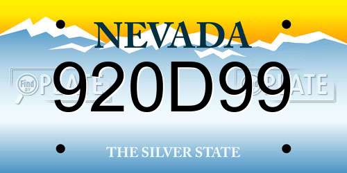 920D99 Nevada License Plate