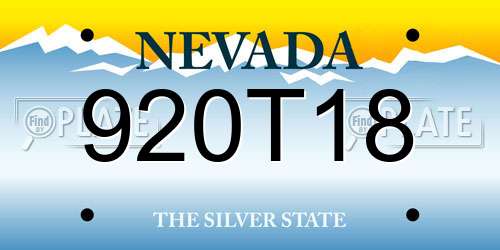 920T18 Nevada License Plate