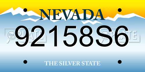 92158S6 Nevada License Plate