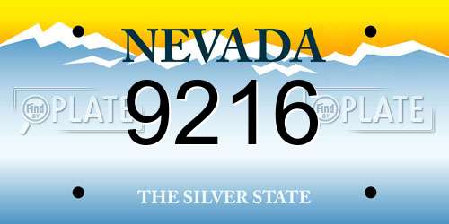 9216 Nevada License Plate