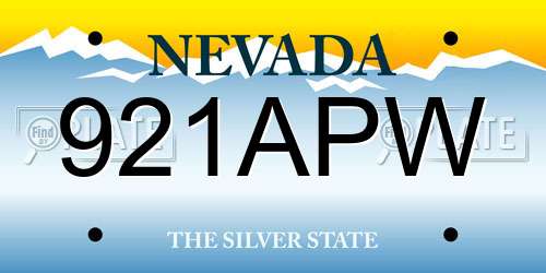 921APW Nevada License Plate