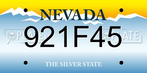 921F45 Nevada License Plate