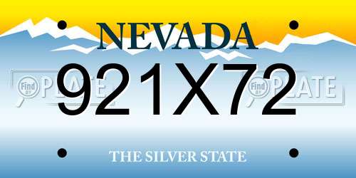921X72 Nevada License Plate