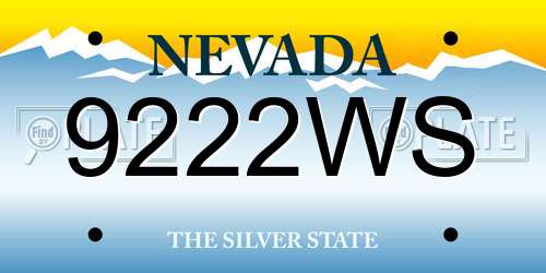 9222WS Nevada License Plate
