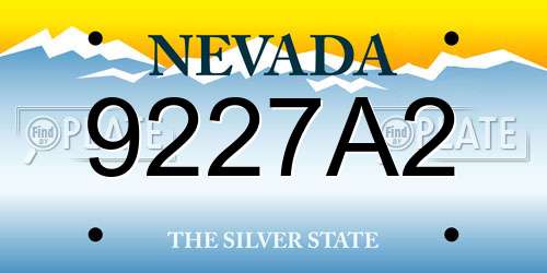 9227A2 Nevada License Plate