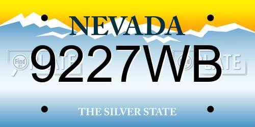 9227WB Nevada License Plate