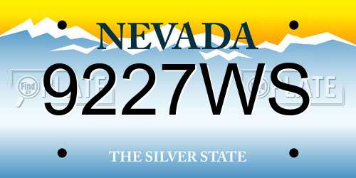9227WS Nevada License Plate