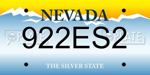 922ES2 Nevada License Plate