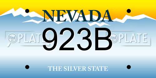 923B Nevada License Plate