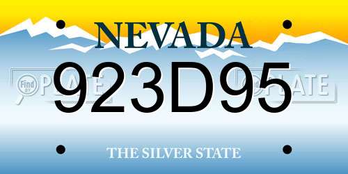923D95 Nevada License Plate