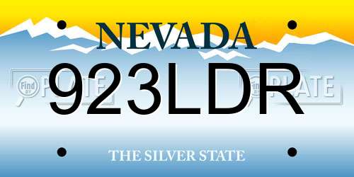 923LDR Nevada License Plate