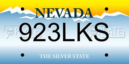 923LKS Nevada License Plate