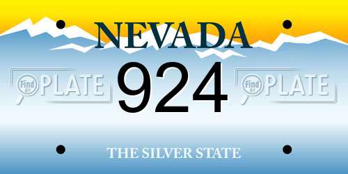 924 Nevada License Plate