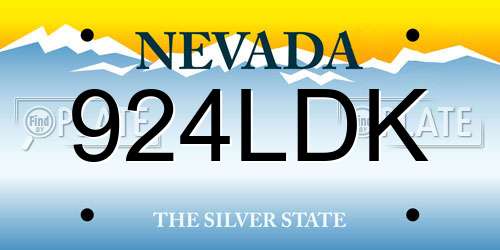 924LDK Nevada License Plate