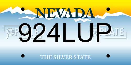 924LUP Nevada License Plate