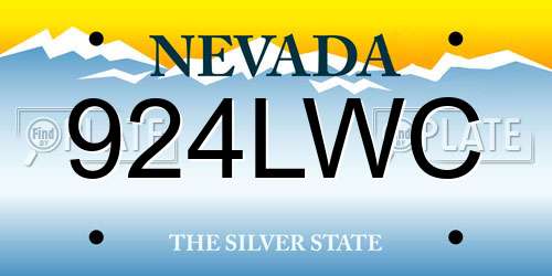 924LWC Nevada License Plate