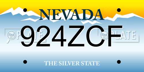 924ZCF Nevada License Plate