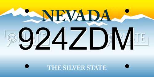 924ZDM Nevada License Plate