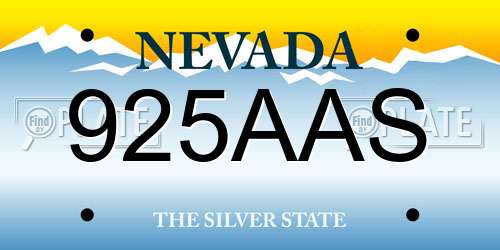 925AAS Nevada License Plate
