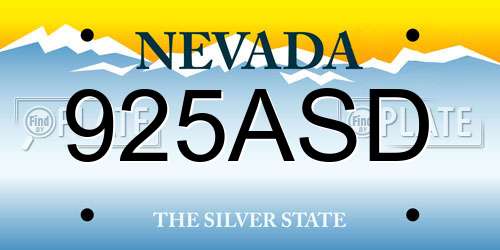 925ASD Nevada License Plate