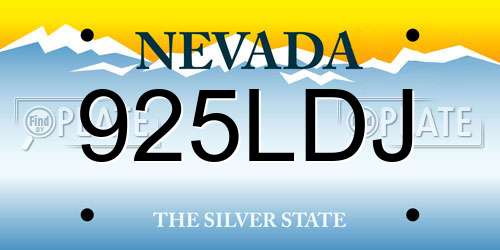 925LDJ Nevada License Plate