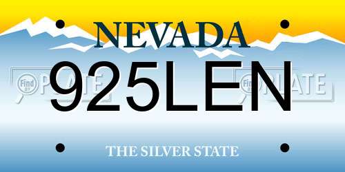 925LEN Nevada License Plate