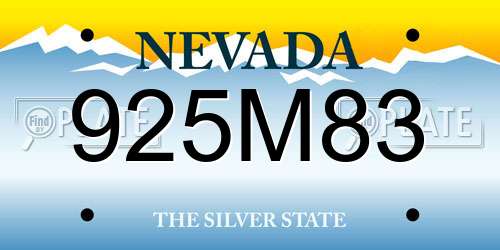 925M83 Nevada License Plate
