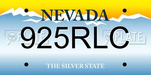 925RLC Nevada License Plate