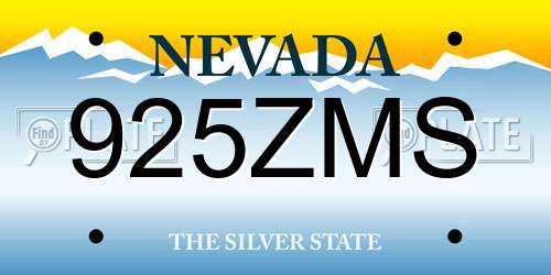 925ZMS Nevada License Plate