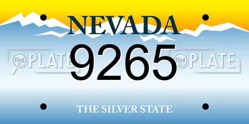 9265 Nevada License Plate