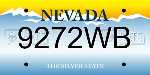 9272WB Nevada License Plate