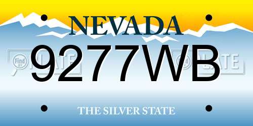9277WB Nevada License Plate