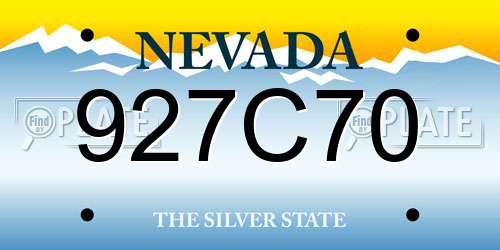 927C70 Nevada License Plate