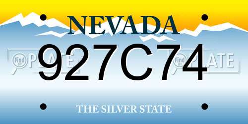 927C74 Nevada License Plate