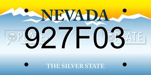 927F03 Nevada License Plate