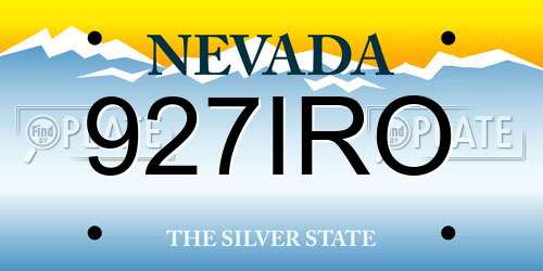 927IRO Nevada License Plate