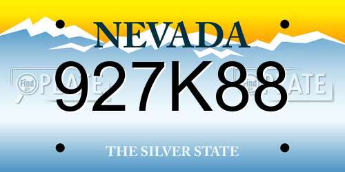 927K88 Nevada License Plate