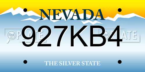 927KB4 Nevada License Plate