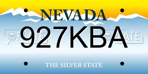 927KBA Nevada License Plate