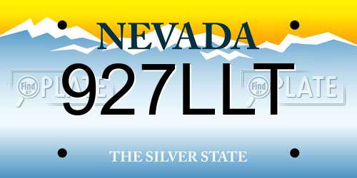 927LLT Nevada License Plate