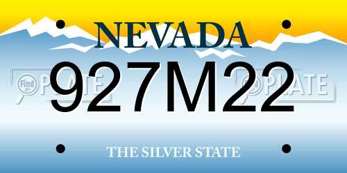 927M22 Nevada License Plate