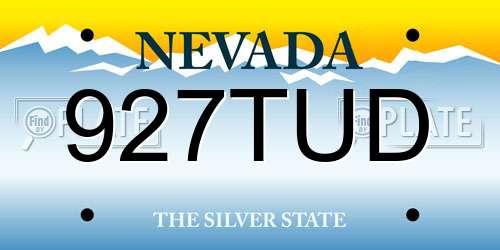 927TUD Nevada License Plate